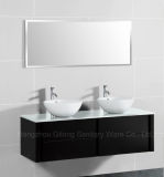 MDF Glass Worktop Bathroom Cabinet with Ceramic Basin