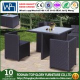 Outdoor Rattan Cube Chair Dining Set with Square Table for Garden (TG-668)