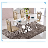 Classic Designs Marble Top Stainless Steel Frame Dining Table Sets Hot Sale Furniture