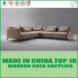 Wooden Home Furniture Modern Italian Sectional Genuine Leather Sofa