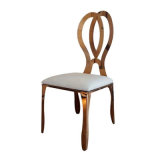 Minimalist Design Bud Shape Chair Back Upholstered Gold Banquet Chair for Dining