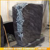 Wholesale Bahama Blue Tombstone Headstone with Rose Carving