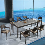 PS-Wooden Top Table with Rattan Chair Furniture China Outdoor Dining Furniture Garden Set