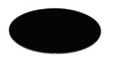 China Factory Round Flat Edge Tempered Black Back Painted Glass Table Top