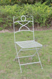 Collapsible Metal Green Brush Rust Square Chair