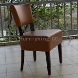 Restaurant Leather Upholstery Chair with Rubber Wood Legs (sp-ec711)