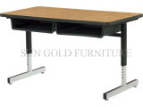Cantilever-Leg Double Student Desk with Laminate Top (SZ-SF13)