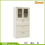 Office Commercial Furniture Glass Door Metal Filing Storage Cabinet (OMNI-XT-08)