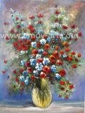 Heavy Textural Red Flower Oil Paintings for Decoration