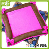 Bowknot Decoration Plush Material Pet Cushion (HN-pH323)