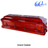 Solid African Mahogany Luxury Carved Funeral Solid Wood Casket