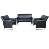 Black Color Excellent Barcelona Artificial Leather Sectional Sofa Set (FS-637)