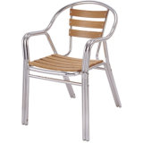 Outdoor Double-Tube Aluminum Plastic Wood Dining Chair (DC-06309)