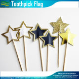Star Shaped Decoration Bamboo Cake Toothpick Flag (M-NF29F14032)