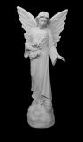Monument Memorial Angel Model White Marble Cube Headstone Tombstone