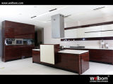 Wood Grain with High Gloss Lacquer Kitchen Cabinet