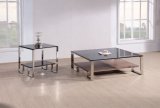 Stainless Steel Base Table with Glass Top