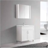 Wooden Bathroom Cabinet with Mirror and Ceramic Basin
