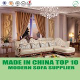 Luxury Classical Leather Furniture L Shape Wooden Handicraft Upholstered Sofa