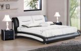 Modern Curved Shape Italy Leather Bedroom Bedding Bed