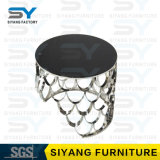 Furniture Tempered Glass Table Sliver Mirror Table Small Side Table