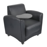 Modern PU Upholstered Receiption Chair with Tablet Arm