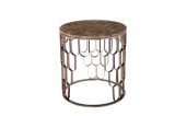 Round Stainless Steel Coffee Table with Nature Top
