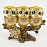 Small Colorful Cute Owl Statues Decorative Sculpture for Home and Garden