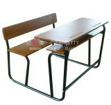 Hot Sale Study School Wooden Double Table with Bench