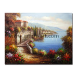 Handmade Mediterranean Landscape Oil Painting for Home Decor
