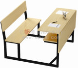 Sf-41d Wood Children Double Desk and Chair, Children Double Students Desk with Bench