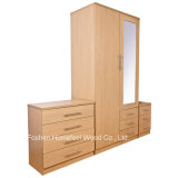 Classic Wooden Bedroom Furniture Combi Mirrored Wardrobe Set (BD06)