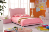 The Most Popular Modern Furniture Cute Pink Children Leather & Fabric Bed (HC005)