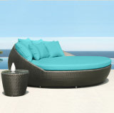 Round Top Popular Garden Furniture Wicker Day Bed / Big Lounge Outdoor Plastic Day Bed Rattan Beach Lounge Chair T561