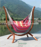 Wood Frame Pure Cotton Rope Canvas Outdoor Hammock Chair