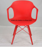 Polypropylene Modern Stackable Arm Chair with Metal Leg (LL-0048A)