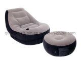 OEM PVC Home Suede Inflatable Sofa with Footstool