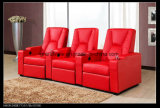 Living Room Cineam Furniture Sectional 3seat Recliner Sofa in Red Color