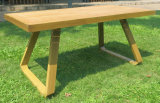 Outdoor Garden Aluminum Teak Wood Dining Table (DT-06165R)