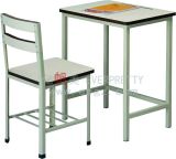 Simple School Furniture Wooden Student Single Desk and Chair