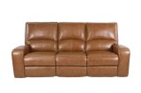Tri-Tone Leather Traditional Reclining Corner Sofa