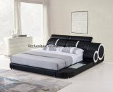 Italian Fashion Bedroom Furniture LED Leather Bed