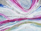 Handmade Abstract Style Pink Ribbons Canvas Oil Painting for Home Decoration 