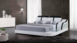 Fashion Bed Design Modern Leather Bed with LED Light
