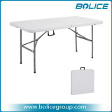 4FT Portable Plastic Folding Table with 2 Piece Top