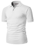 Men's Garment Washed Pique Polo Shirt Sleeve with Embroidered Logo