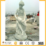 Pure White Marble Women Sculptures Stone Carving Marble Statue