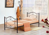 Black Single Metal Bed for Bedroom Furniture (HF056)