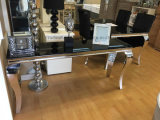 Modern Glass Chrome Stainless Steel Console Table