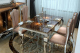 Modern Dining Room Furniture Stainless Steel Marble Top Dining Table